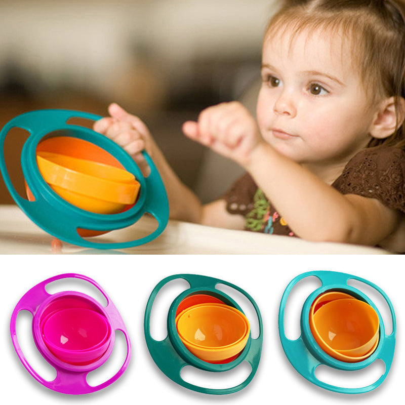 Tazón de equilibrio giratorio para niños con diseño práctico.